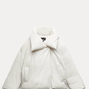 Zara Women's White Puffer Jacket